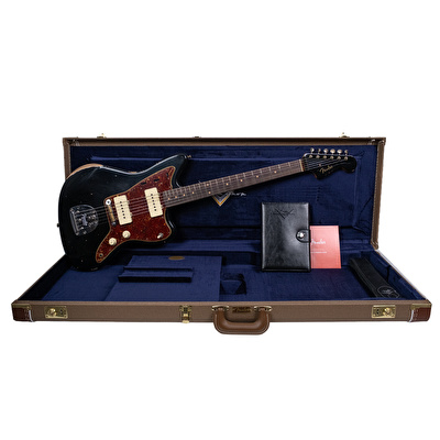 Fender Custom Shop 1963 Jazzmaster Relic Matching Headstock Aged Black Elektro Gitar